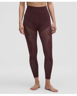 lululemon – Revealknit Floral High-Rise 7/8 Tight Leggings – – Size 4 - Red