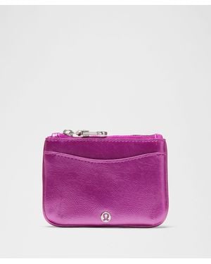 lululemon Clippable Card Holder Leather Alternative - Purple