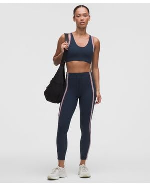 lululemon – Groove High-Rise Tight Leggings Stripe Trim – 25" – Color Burgundy/ – Size 4 - Blue