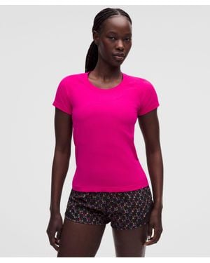 lululemon – Swiftly Tech Short-Sleeve Shirt 2.4 Waist Length – /Neon – Size 4 - Pink