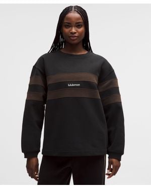 lululemon – Steady State Oversized Pullover Sweater Stripe – – Size Large - Black