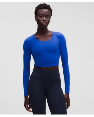 lululemon Unrestricted Power Cropped Long-Sleeve Shirt - Blue