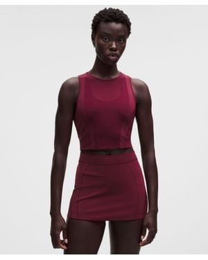 lululemon Nulux Mesh-Panelled Cropped Tank Top - Red