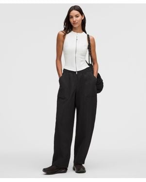 lululemon – Crinkle Nylon Mid-Rise Barrel-Leg Pants – – Size Large - Black