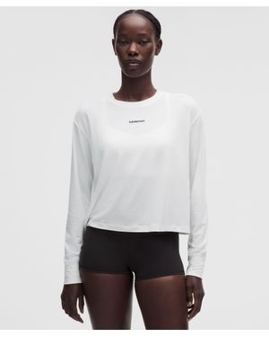 lululemon – Jersey Training Long-Sleeve Shirt Wordmark – – Size 18 - White