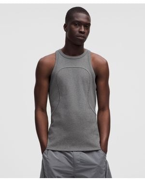 lululemon – Ribbed Cotton Tight-Fit Tank Top Slnsh Collection – – Size Large - Gray