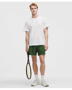 lululemon Striped Mesh Tennis Short 5" - White