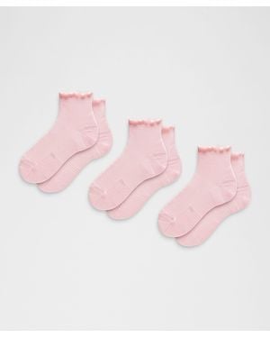 lululemon Power Stride Ankle Socks 3 Pack - Pink
