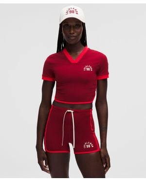 lululemon Nulu Sporty Trim Short-Sleeve Shirt - Red