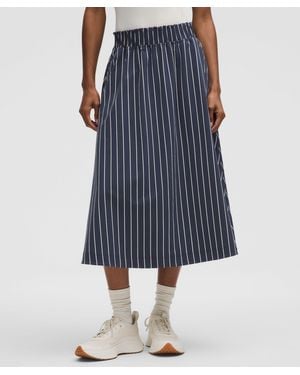 lululemon Stretch Woven Ruffle-Waist Midi Skirt - Blue