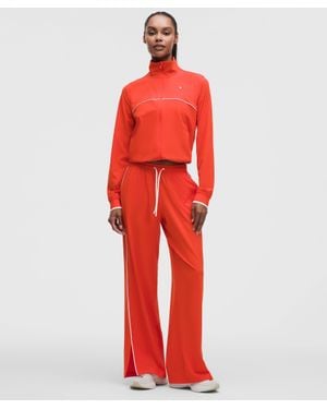 lululemon – Court Rival Wide-Leg Track Pants Regular Contrast Drawcord – – Size 4 - Red