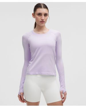 lululemon – Swiftly Tech Long-Sleeve Shirt 2.4 Waist Length – – Size 4 - Purple
