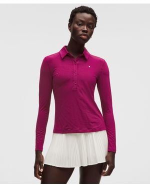 lululemon Quick-Dry Long-Sleeve Polo Shirt - Red