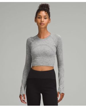 lululemon Swiftly Tech Cropped Long-Sleeve Shirt 2 - Gray