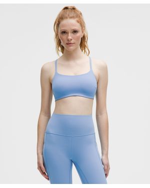 lululemon – Wunder Train Strappy Racer Sports Bra Light Support, C/D Cup – – Size 14 - Blue
