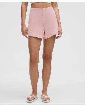 lululemon – Softstreme Kick-Flare Mid-Rise Shorts – 4" – – Size 4 - Pink