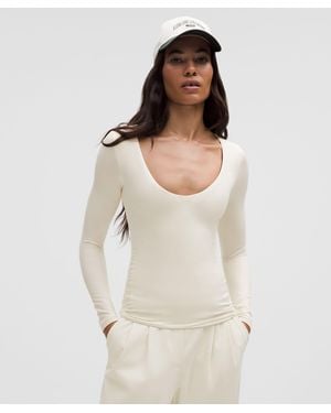 lululemon Wundermost Ultra-Soft Nulu V-Neck Long-Sleeve Shirt - Natural