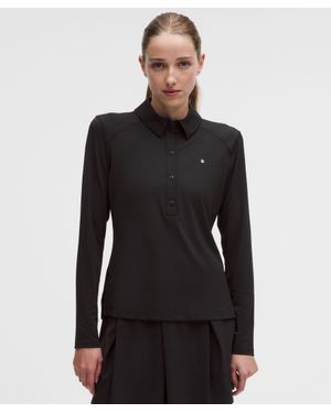 lululemon Quick-Dry Long-Sleeve Polo Shirt - Black
