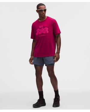 lululemon Mile Maker Ripstop Lined Short 6" - Red