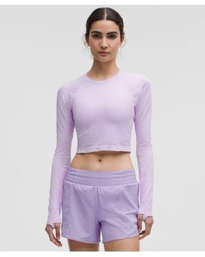 lululemon Swiftly Tech Cropped Long-Sleeve Shirt 2 - Purple