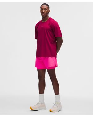 lululemon Mile Maker Ripstop Lined Short 6" - Red