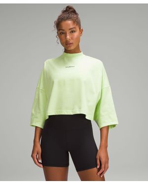 lululemon Heavyweight Cotton Cropped 3/4 Sleeve Shirt - Green