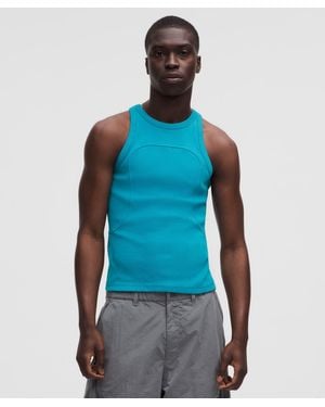 lululemon – Ribbed Cotton Tight-Fit Tank Top Slnsh Collection – – Size Large - Blue