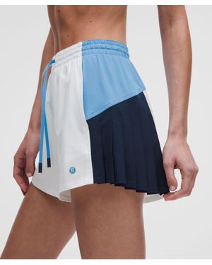 lululemon Court Champ Side-Pleat High-Rise Tennis Short 3" - Blue