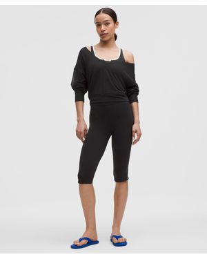 lululemon Groove High-Rise Notched-Hem Crop 15" - Black