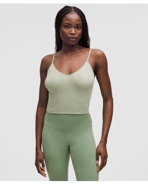 lululemon Cotton Pointelle Cropped Cami Tank Top - Green