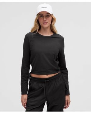 lululemon Cinched Cut-Outs Cotton Long-Sleeve Shirt - Black