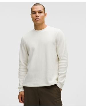 lululemon Cotton-Blend Waffle Knit Long-Sleeve Shirt - White