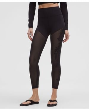 lululemon – Revealknit Floral High-Rise 7/8 Tight Leggings – – Size 4 - Black