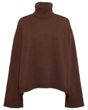 Frankie Shop Femme Pull-Over Col Roulé En Laine Et Coton Rhea - Marron