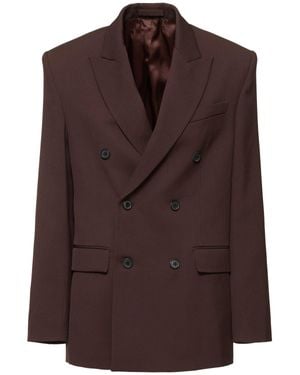 Wardrobe NYC Mujer Blazer Cruzado De Lana - Marrón