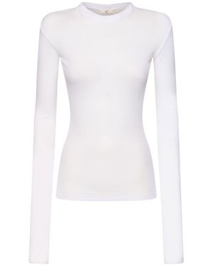 BITE STUDIOS Femme T-Shirt En Jersey À Manches Longues - Blanc