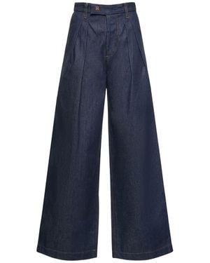 Amiri Jeans larghi vita alta in denim - Blu