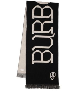 Burberry Mujer Bufanda De Lana Con Logo Unique - Negro
