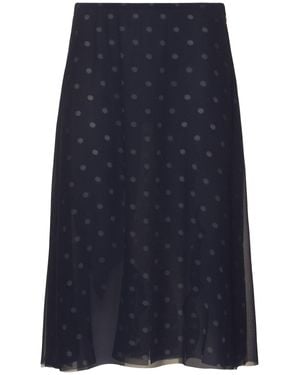Acne Studios Femme Jupe Mi-Longue Transparente À Pois Iranee - Bleu