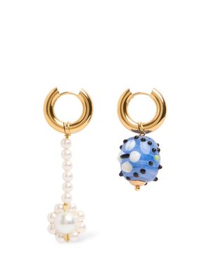 Timeless Pearly Mismatched Pearl Earrings - White