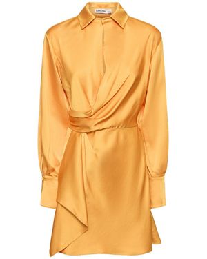 Jonathan Simkhai Vestito talit in raso drappeggiato - Arancione
