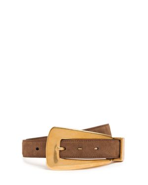 KHAITE Ceinture en cuir métallisé lucca - Blanc