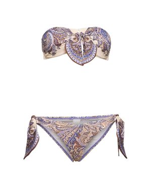 Zimmermann Set bikini ottie in lycra stampato - Grigio