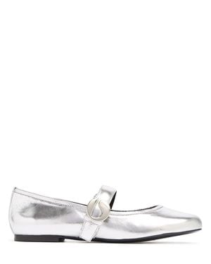 Coperni Mujer Bailarinas De Piel Metalizada 10Mm - Blanco
