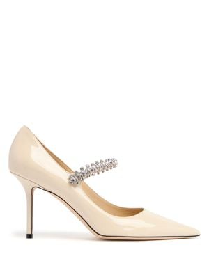 Jimmy Choo Décolleté bling in vernice 85mm - Neutro