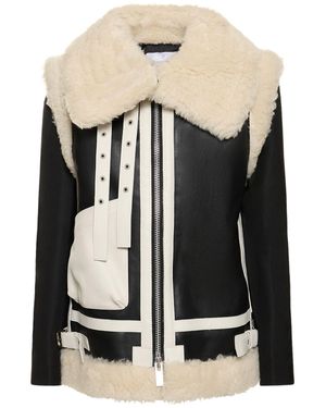 Sacai Giacca oversize in eco shearling - Nero
