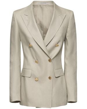 Tagliatore 0205 Femme Blazer En Lin À Double Boutonnage J Parigi - Neutre