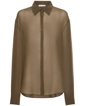 Frankie Shop Donna Camicia Peri A Maniche Lunghe - Marrone