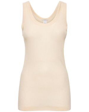 Lemaire Tank top in viscosa e seta a costine - Neutro