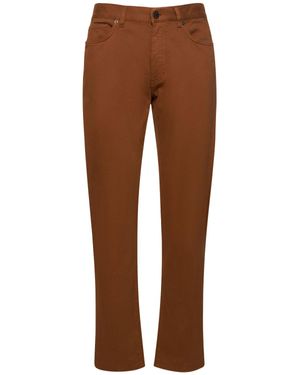 ZEGNA Pantaloni in gabardina stretch - Marrone